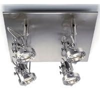 technic 4-head ceiling or wall lamp (polished steel) (6 h x 12 w x 12 d) by Lite Source