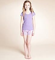 Older Girls Pure Cotton Striped Shortie Pyjamas