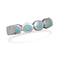 Toe Ring with Simulated Turquoise