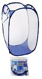 POP UP LAUNDRY BASKET STORAGE HAMPER WASHING BLUE