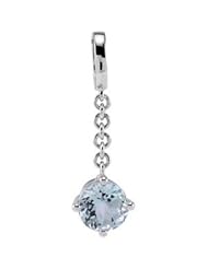 Genuine IceCarats Designer Jewelry Gift Sterling Silver Genuine Aquamarine Pend Enhanc. 8Mm Gen Aquamarine Pendant Enhancer Genuine Aquamarine Pend Enhanc In Sterling Silver