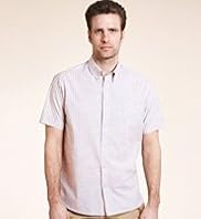 Blue Harbour Pure Cotton Slub Striped Shirt