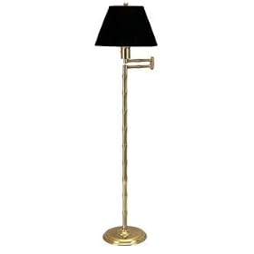 Frederick Cooper Bradson Black Shade Swing Arm Floor Lamp