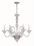 IMAGE OF Lite Source EL-10020CLR Benno 6-Lite Chandelier Lamp, Chrome with Clear Glass Shade