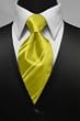 Black Satin Tuxedo Vest with Coordinating Stripe Lemon Windsor Band Tie