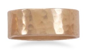 8mm Solid Copper Hammered Ring