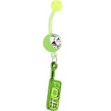 BIOPLAST Green CELL PHONE Dangle Belly Ring
