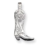 Sterling Silver Cowboy Boot Charm - JewelryWeb