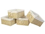 Rattan Lined Storage / Baskets Set of Four