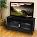 Wood TV Console with Full Doors - Black