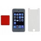 iPod touch 2nd用クリアシリコンジャケットバリュー3点セット（レッド）[UAMASF03RD]