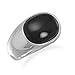 Stainless Steel and Black Onyx Ring, Sz 8-13, Size title=