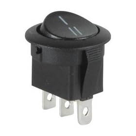 SPDT Automotive Round Rocker Switch Black
