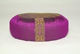 Dali Mama 100 percent Raw Silk Meditation Cushion - Aubergine/Olive