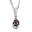 18" Oval Faceted Amethyst Necklace
