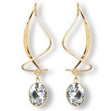 EarspiralTM Earrings 53SCZO GF with Oval Cubic Zirconium (simulated Diamond) (April's Birthstone) 14K Gold-filled