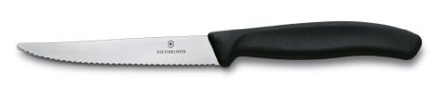 Victorinox 6.7233 Steakmesser SwissClassic, spitz, 6-er Pack, schwarz