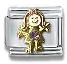  : CLEARLY CHARMING JUNE PINK ALEXRITE CZECH CRYSTAL GOLD LITTLE GIRL BIRTHSTONE LITTLE GIRL ITALIAN CHARM BRACELET LINK