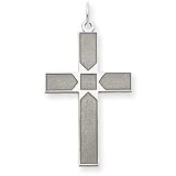 14k White Gold Laser Designed Cross Pendant