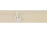 Signature Peace Sign Anklet STERLING SILVER