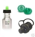 Klean Kanteen Eco Friendly 12oz Stainless Steel Sippy Bottle with Two Avent Sippy Spouts and One Sports Cap