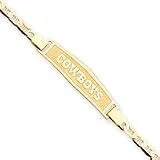 14K Dallas Cowboys Med Satin Id Bracelet Cowboys Anchor Link