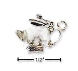 Sterling Silver Small 3d Teapot Charm