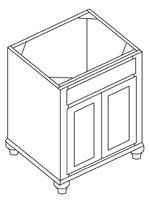 Cottage 24" Bathroom Vanity Set in Distressed Black