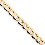14k 6.75mm Open Concave Curb Chain Anklet - 9 Inch
