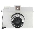 Lomo Diana+, Medium Format Camera with Removable Lens for Super Wide Angle Pinhole Shots, 120 Film - White Edelwiss Edition