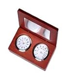 Horloge - MO7336 - Atlantis - Quartz Analogique - Coffret en Bois avec Hygromètre - 15x9x3 cm