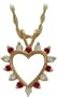 10 Karat Yellow Gold Diamond & Ruby Gemstone Pendant