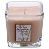 Papaya Bamboo Square Glass Candle
