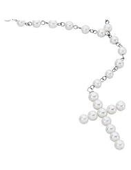 Sterling Silver and White Cultured Pearl Bead Rosary