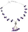 Y-shape Silver Gem Stone Necklaces in Amethyst 18.50 inches (gnklc208)