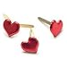 Painted Metal Paper Fasteners, 50/Pkg: Metallic Red Hearts