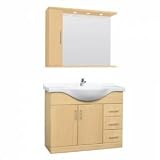 1050mm Beech Vanity Unit with Mirror, FREE Tap and Waste 21d0HvAdWsL. SL160 1050mm Beech Vanity Unit with Mirror, FREE Tap and Waste