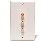 Steren Composite Video And Stereo Audio Wall Plate - White