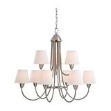 Sea Gull Lighting 31387-962 Stockholm Nine-Light Chandelier, Brushed Nickel with Etched Opal Glass Shades