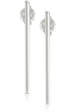 Sterling Silver Bar Post Drop Earrings