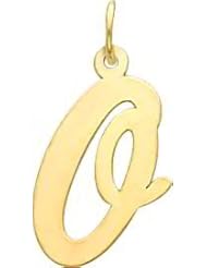 14K Yellow Gold Large Script Initial Letter O Charm
