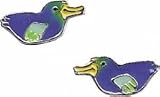 Eigenschaften Janusch / Ohrstecker Silber Emaille blaue Ente