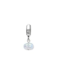 Green Hue Silver Dichroic Glass Dangle Charm for 3mm Bracelets