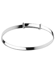 Childrens Jewelry - Sterling Silver Christening Bangle Bracelet