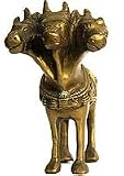ShalinCraft Cow Figurines Metal Craft Unique Handmade Indian Artifacts Gifts and Collectibles Length: 4.5 inches Width: 5 inches