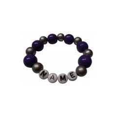 Babyarmband - Namensarmband - Armband mit Namen - lila/silber