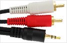 Atlona 6Ft (2M) 1/8 (3.5mm) Mini Stereo Male To Dual RCA Male Cable, Audio and Video