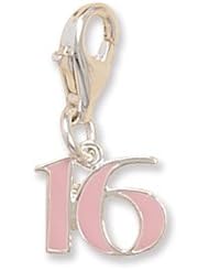 CleverSilvers Pink Epoxy 16 Charm With Lobster Clasp