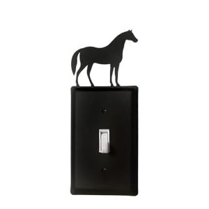 Monazite ES-68 Horse - Single Switch Electric Cover Powder Metal Coated