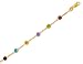 Ladies Multi Gemstone Anklet 10 Inches in 14K Yellow Gold